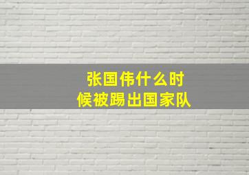 张国伟什么时候被踢出国家队