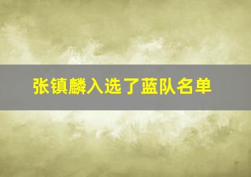 张镇麟入选了蓝队名单