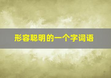 形容聪明的一个字词语