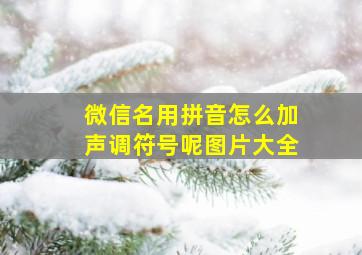 微信名用拼音怎么加声调符号呢图片大全