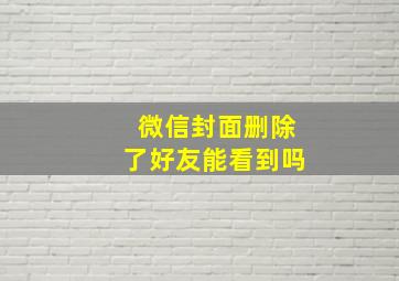 微信封面删除了好友能看到吗