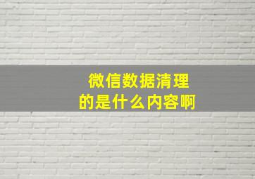 微信数据清理的是什么内容啊