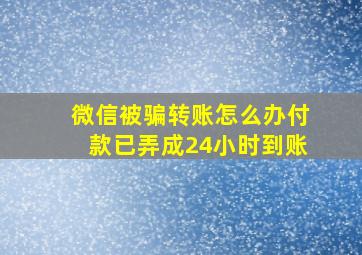 微信被骗转账怎么办付款已弄成24小时到账