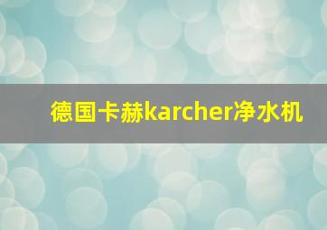 德国卡赫karcher净水机