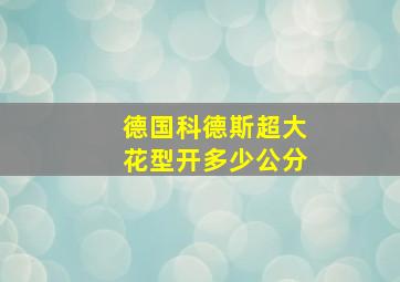 德国科德斯超大花型开多少公分