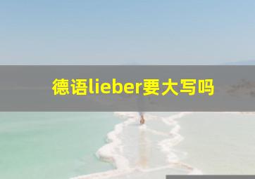 德语lieber要大写吗