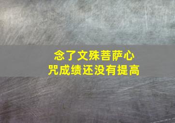 念了文殊菩萨心咒成绩还没有提高