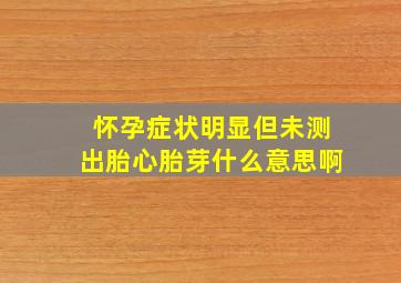 怀孕症状明显但未测出胎心胎芽什么意思啊