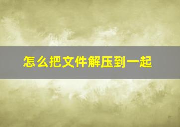 怎么把文件解压到一起