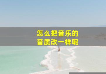 怎么把音乐的音质改一样呢