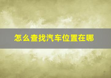 怎么查找汽车位置在哪