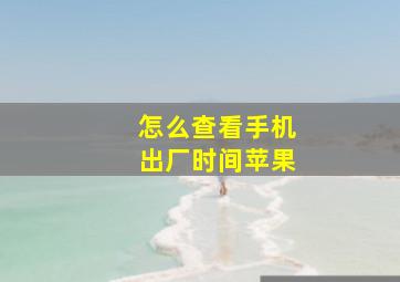 怎么查看手机出厂时间苹果