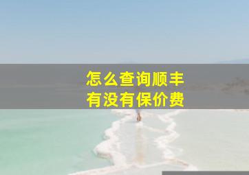 怎么查询顺丰有没有保价费