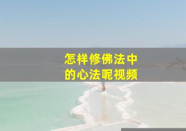 怎样修佛法中的心法呢视频