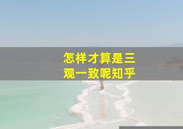 怎样才算是三观一致呢知乎