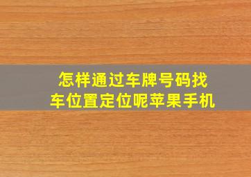 怎样通过车牌号码找车位置定位呢苹果手机