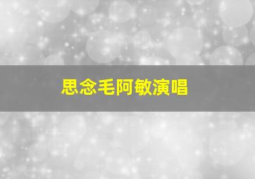 思念毛阿敏演唱