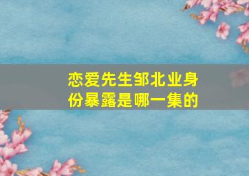 恋爱先生邹北业身份暴露是哪一集的