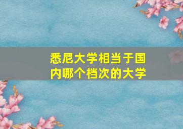 悉尼大学相当于国内哪个档次的大学