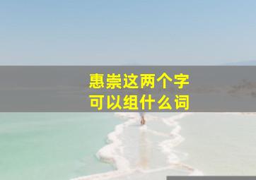 惠崇这两个字可以组什么词