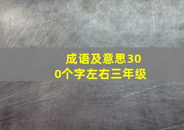 成语及意思300个字左右三年级