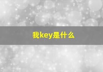 我key是什么