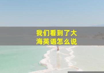 我们看到了大海英语怎么说