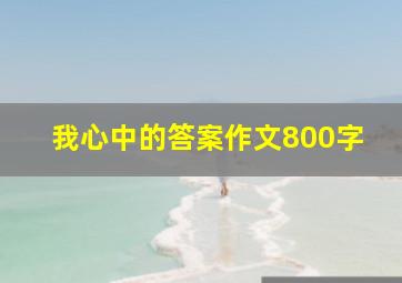 我心中的答案作文800字