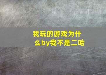 我玩的游戏为什么by我不是二哈