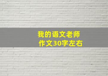 我的语文老师作文30字左右