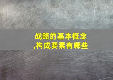 战略的基本概念,构成要素有哪些