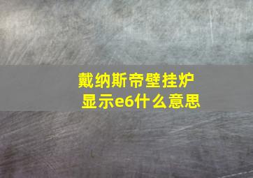 戴纳斯帝壁挂炉显示e6什么意思