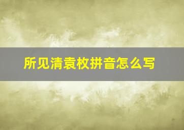 所见清袁枚拼音怎么写