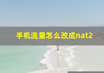 手机流量怎么改成nat2