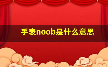 手表noob是什么意思