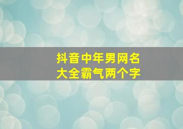 抖音中年男网名大全霸气两个字