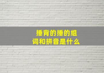 捶背的捶的组词和拼音是什么