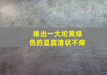 排出一大坨黄绿色的豆腐渣状不痒