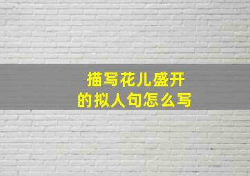 描写花儿盛开的拟人句怎么写