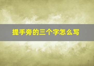 提手旁的三个字怎么写