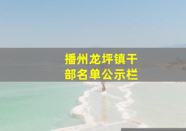 播州龙坪镇干部名单公示栏