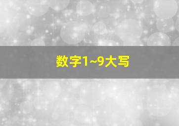 数字1~9大写