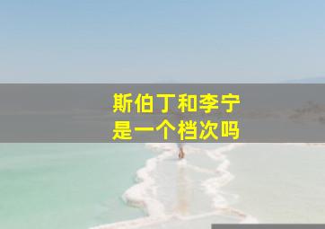 斯伯丁和李宁是一个档次吗