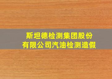 斯坦德检测集团股份有限公司汽油检测造假