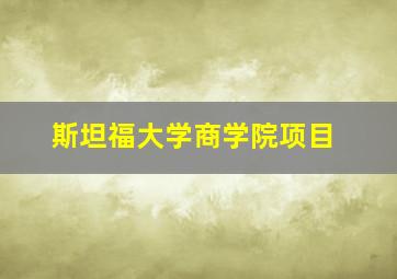 斯坦福大学商学院项目