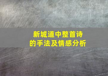 新城道中整首诗的手法及情感分析