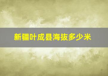 新疆叶成县海抜多少米