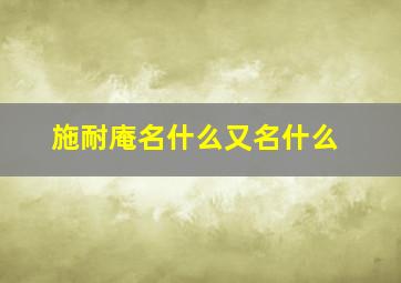 施耐庵名什么又名什么