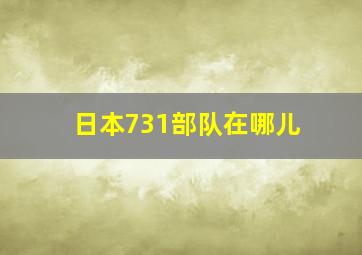 日本731部队在哪儿