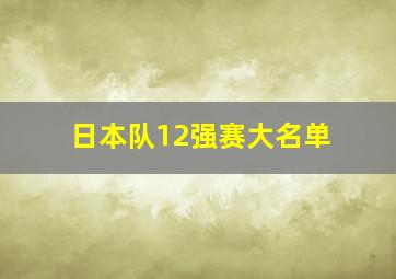 日本队12强赛大名单